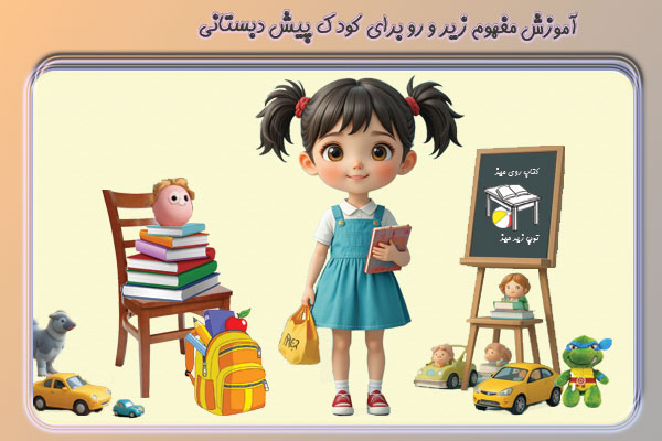 آموزش مفهوم زیر و رو برای کودک در پیش دبستانی | مفاهیم زیر و رو - دانشگاه کوچک